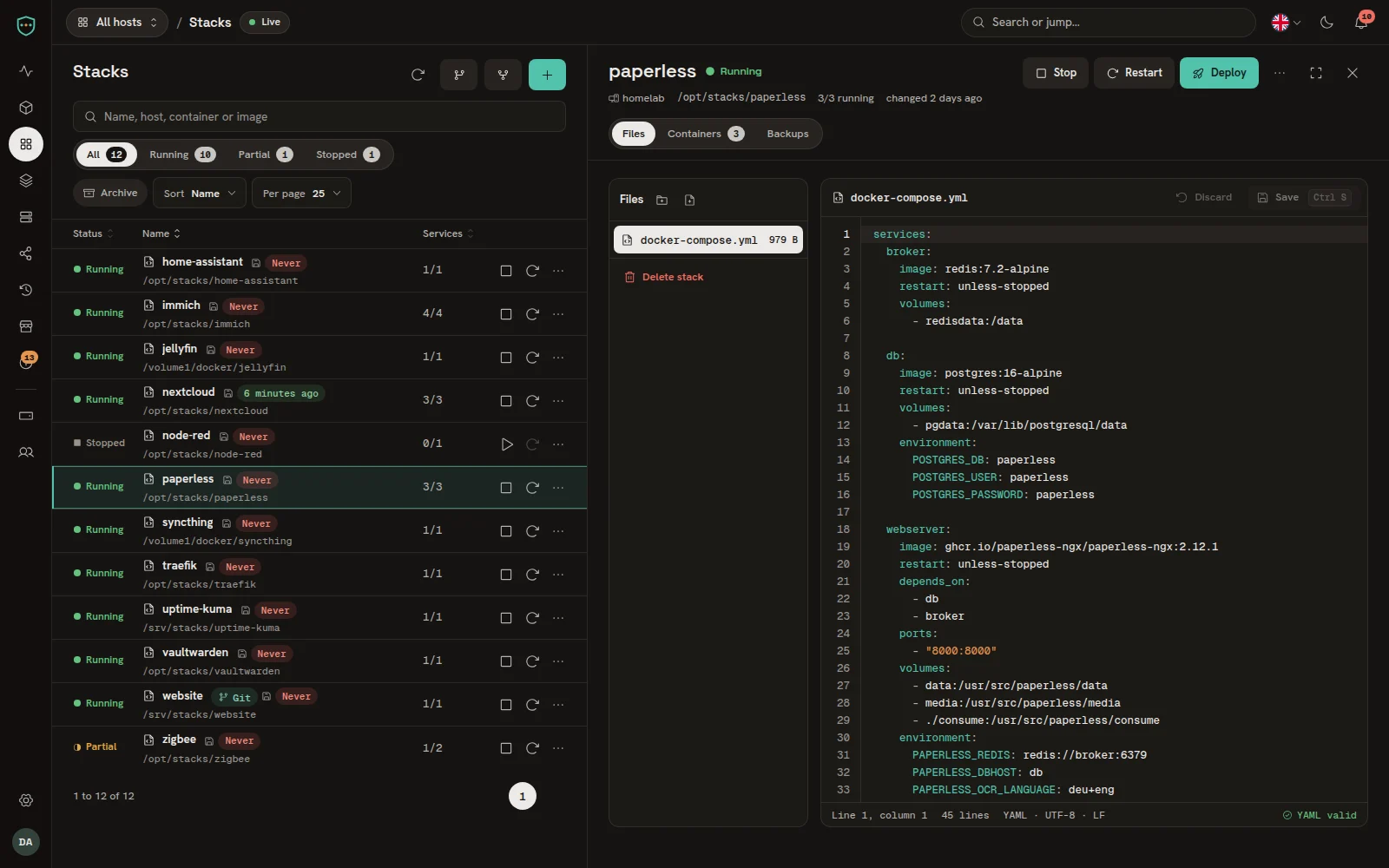 Stack-Inspektor mit Compose-Editor