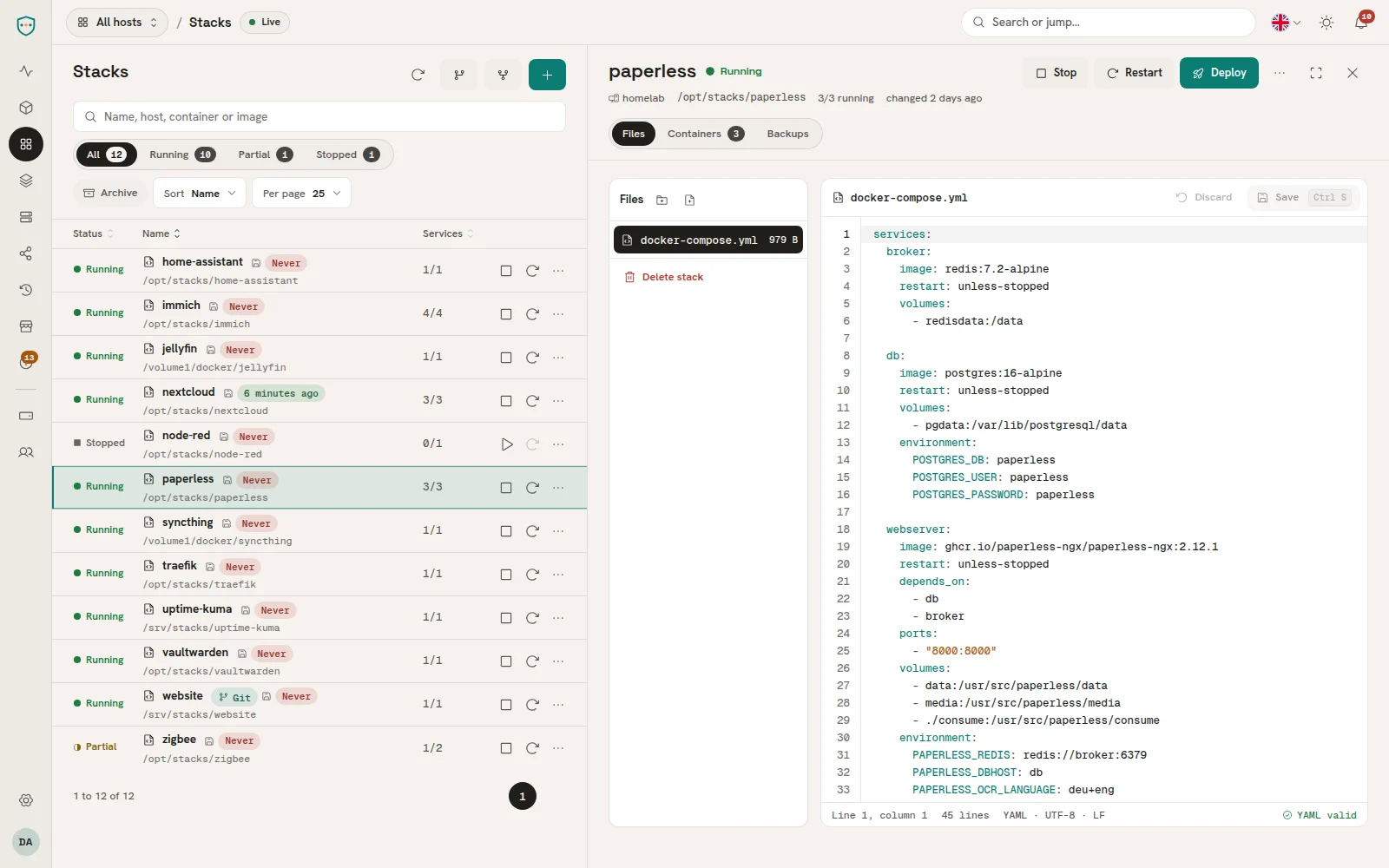 Stack-Inspektor mit Compose-Editor