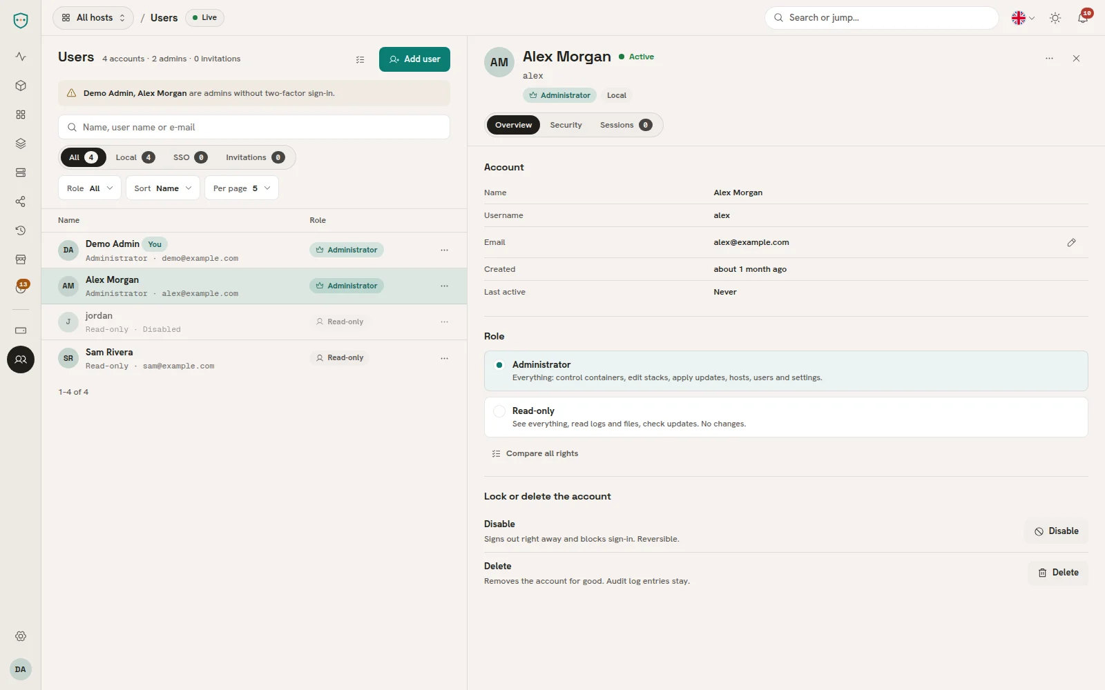 Containly: Mit dem Team teilen